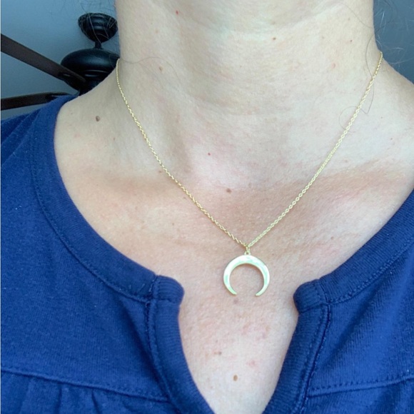 Neiman Marcus 18k Gold PlatedMoon Crescent Necklace